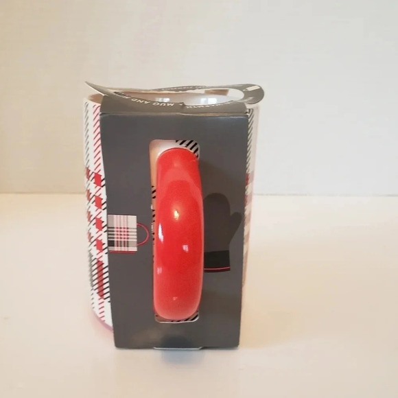 NWT Indigo  Red/White/Black Plaid Large Coffee Mug. - Picture 4 of 8